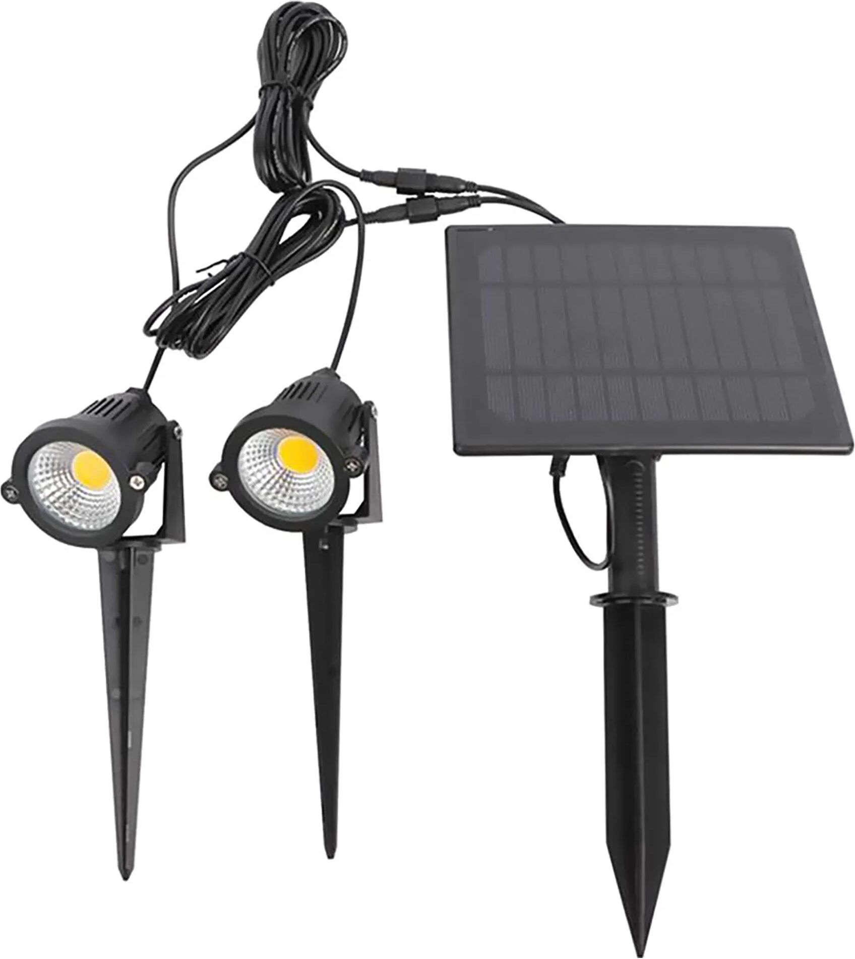 Tecnomat 2 PICCHETTI CON PANNELLO SOLARE 3,5W 180 lumen 3000K LUCE CALDA CON SENSORE DI LUCE IP65