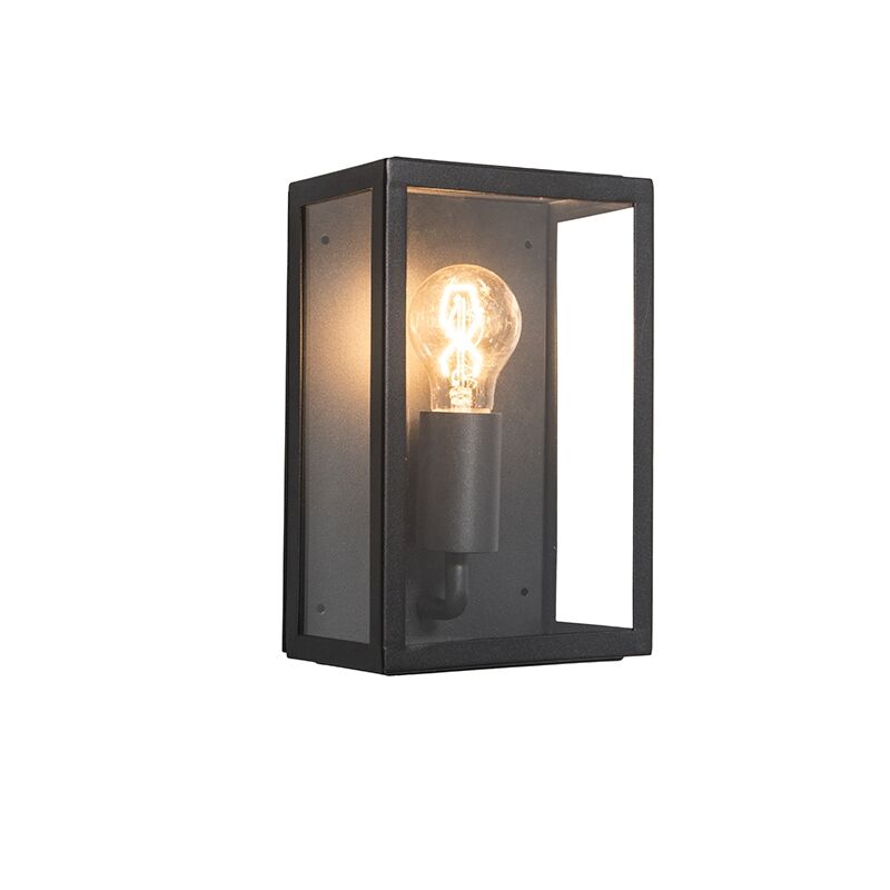 QAZQA Industriële buitenwandlamp zwart met glas IP44 - Rotterdam 2