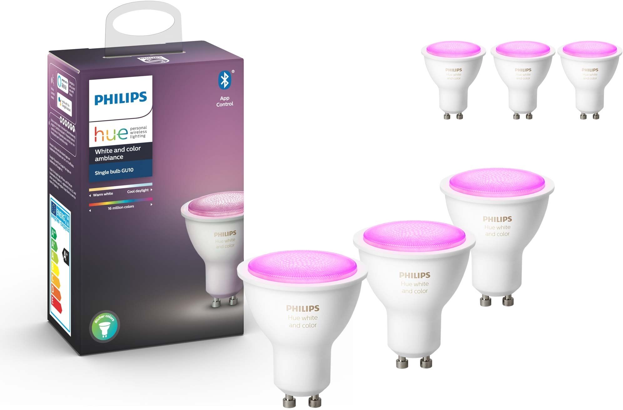 Philips Hue GU10 White and Color, 6-pack