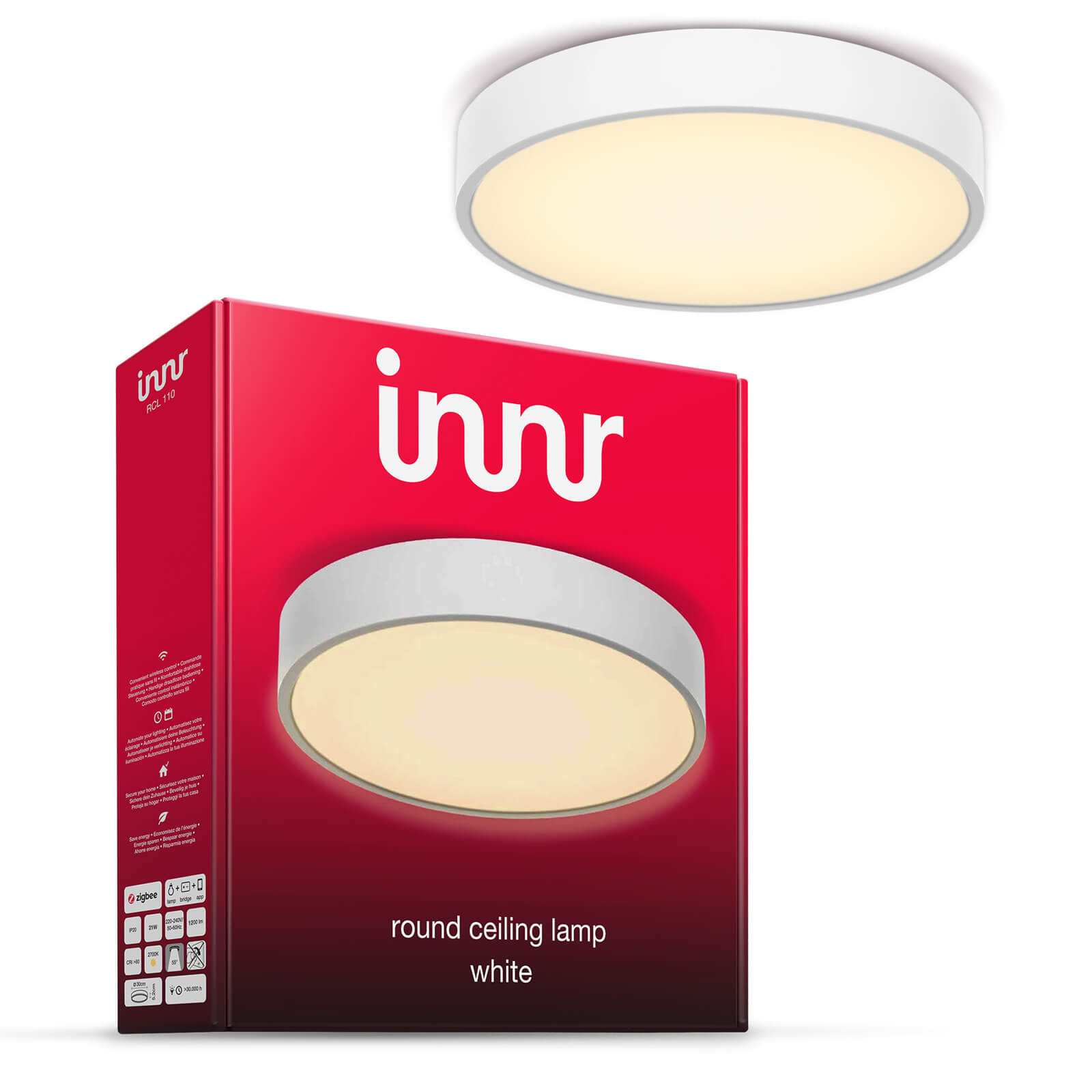 Innr Smart plafondlamp - warmwit licht - wit rond 30cm