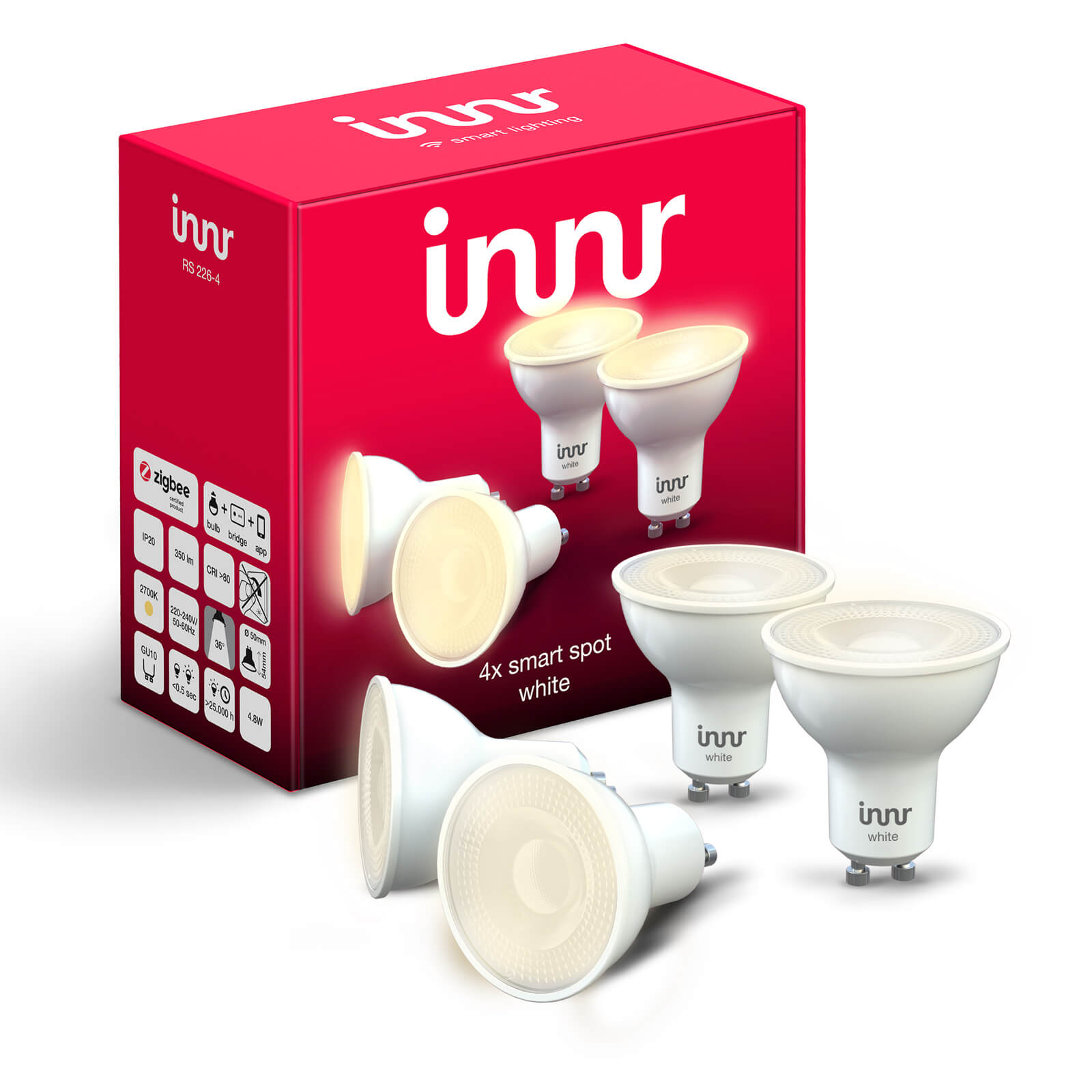 Innr Smart lamp GU10 - warmwit - Zigbee 3.0 (4-pack)