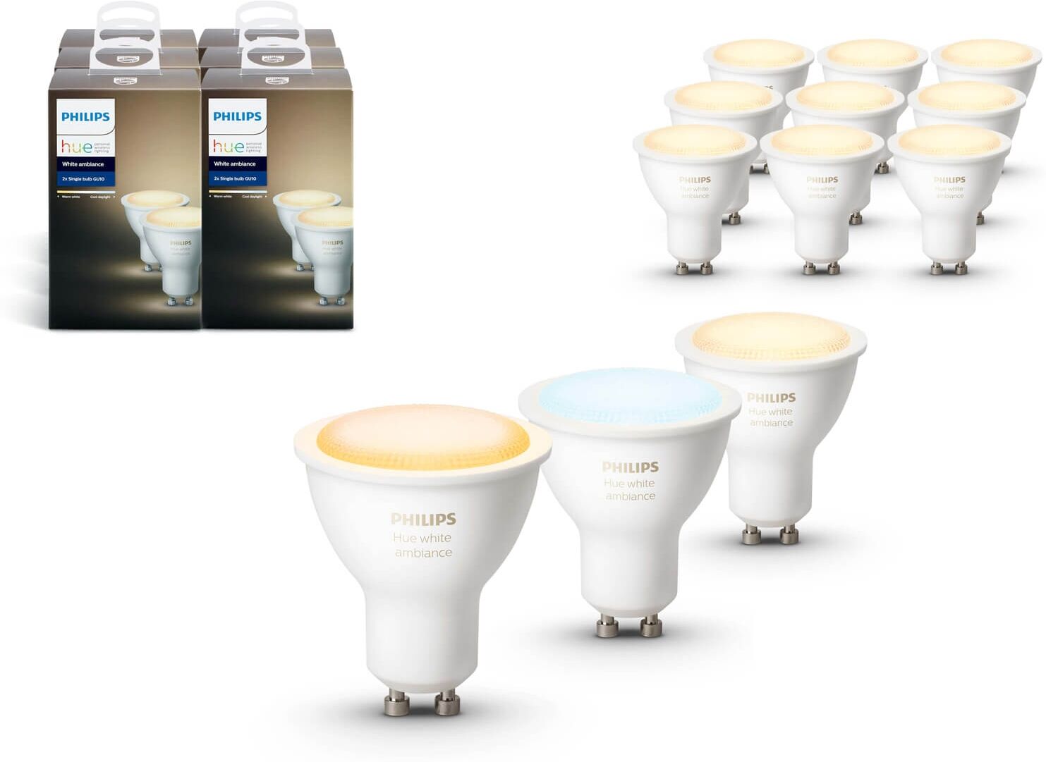 Philips Hue GU10 White Ambiance, 12-pack