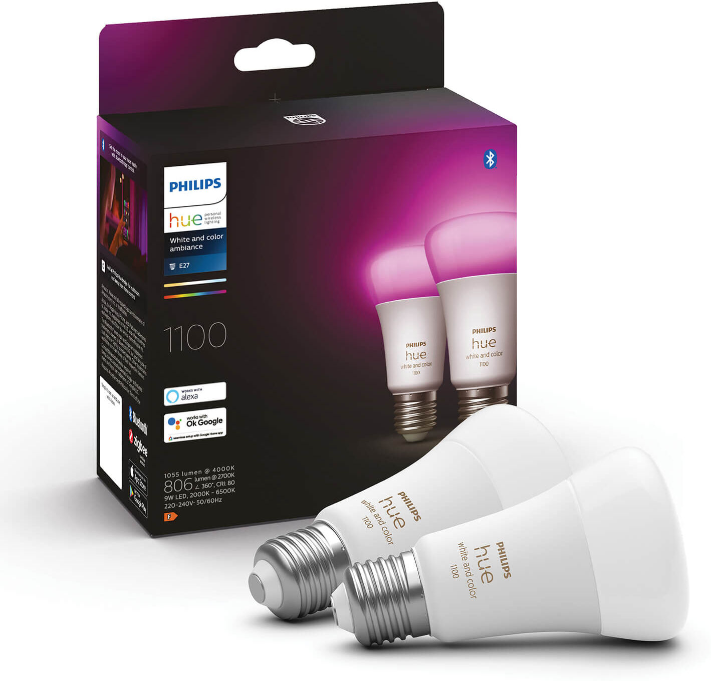 Philips Hue losse lampen - 1100lm - White & Color - E27 (2-pack)