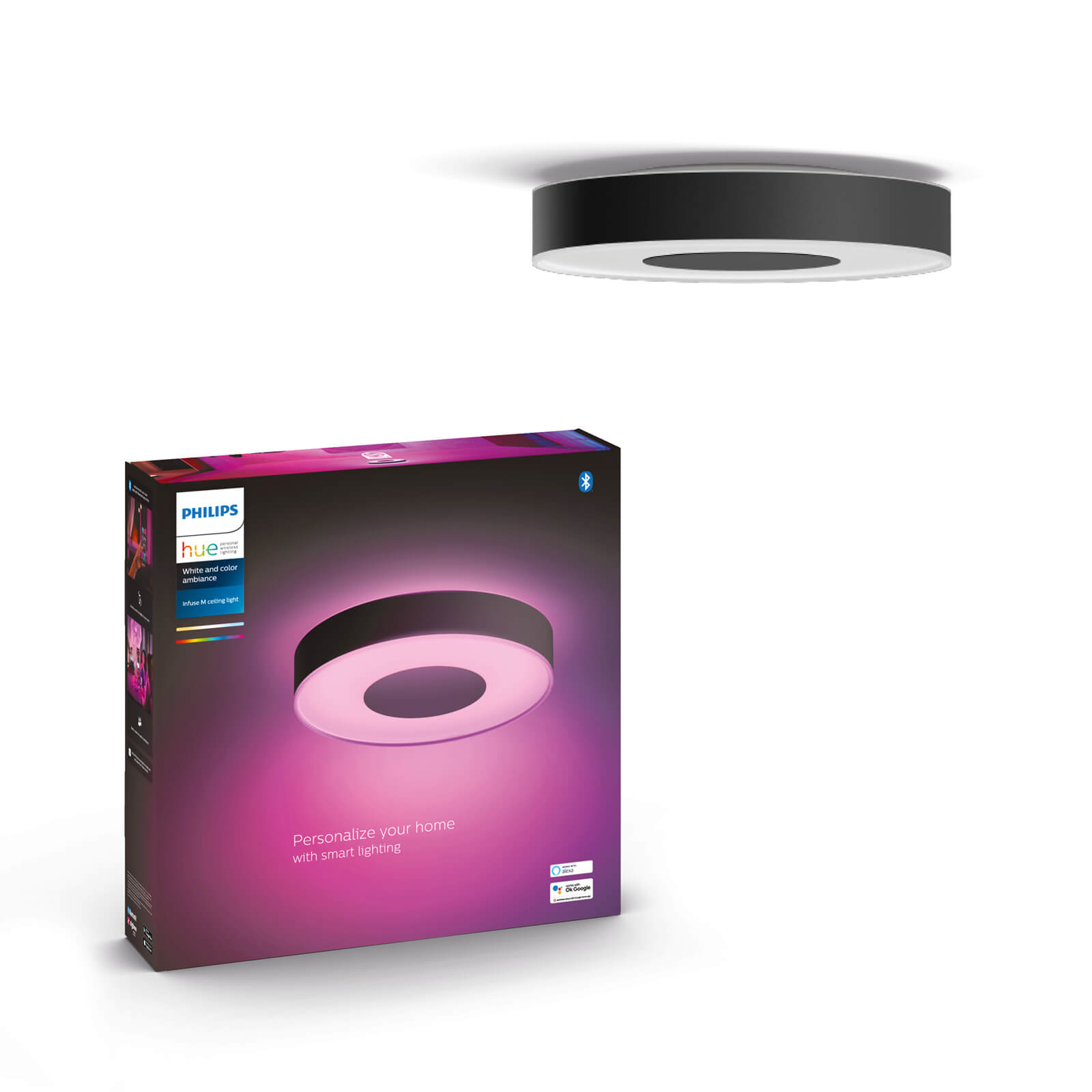 Philips Hue Infuse plafondlamp - White & Color - zwart maat M