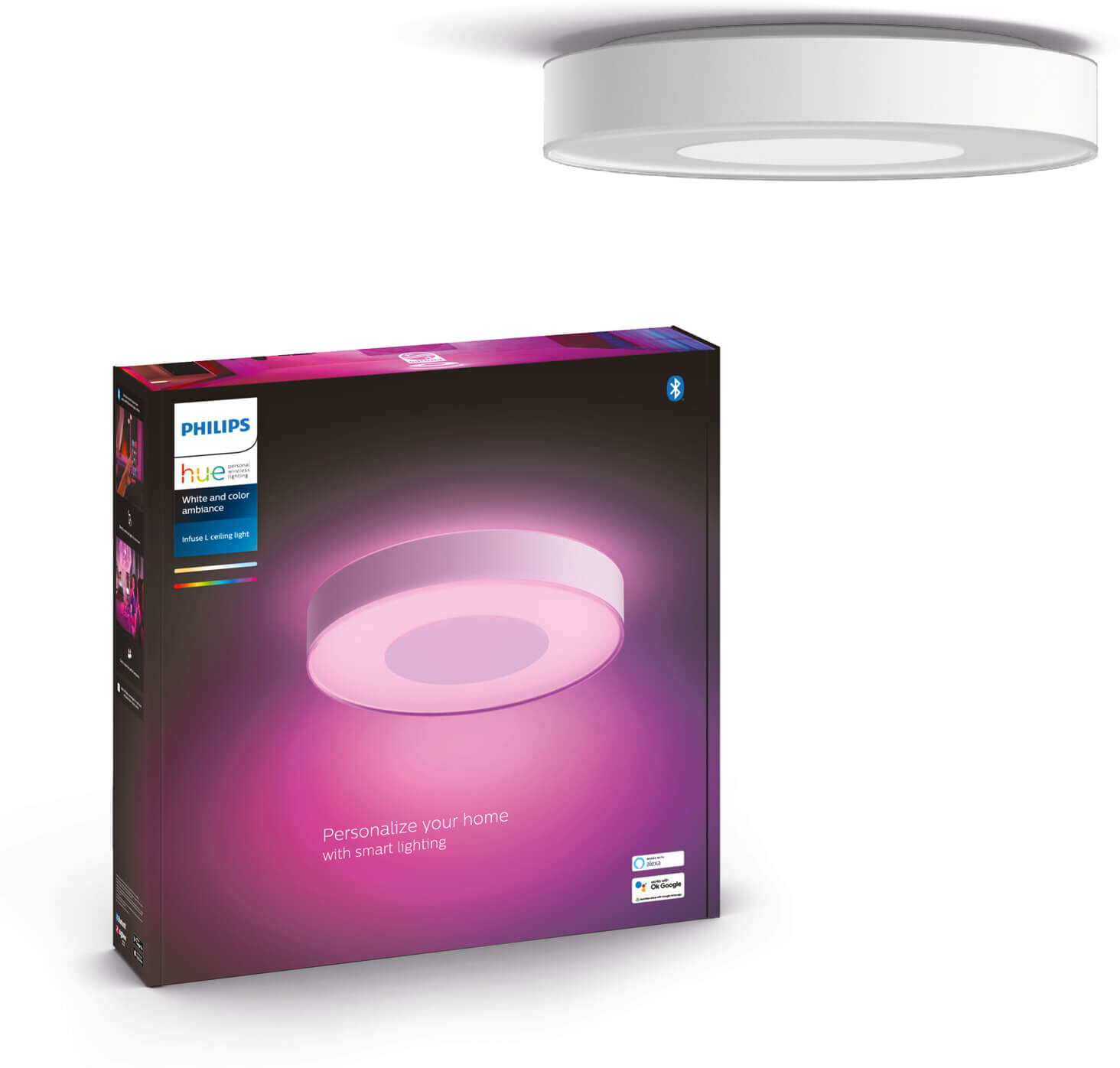 Philips Hue Infuse plafondlamp - White & Color - wit maat L