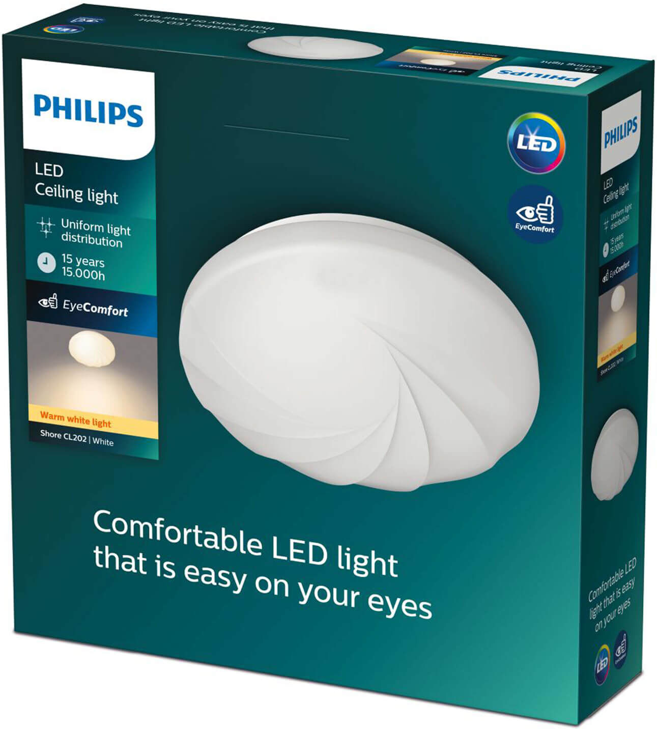 Philips Shore - plafondlamp - warm wit licht - wit - 25cm