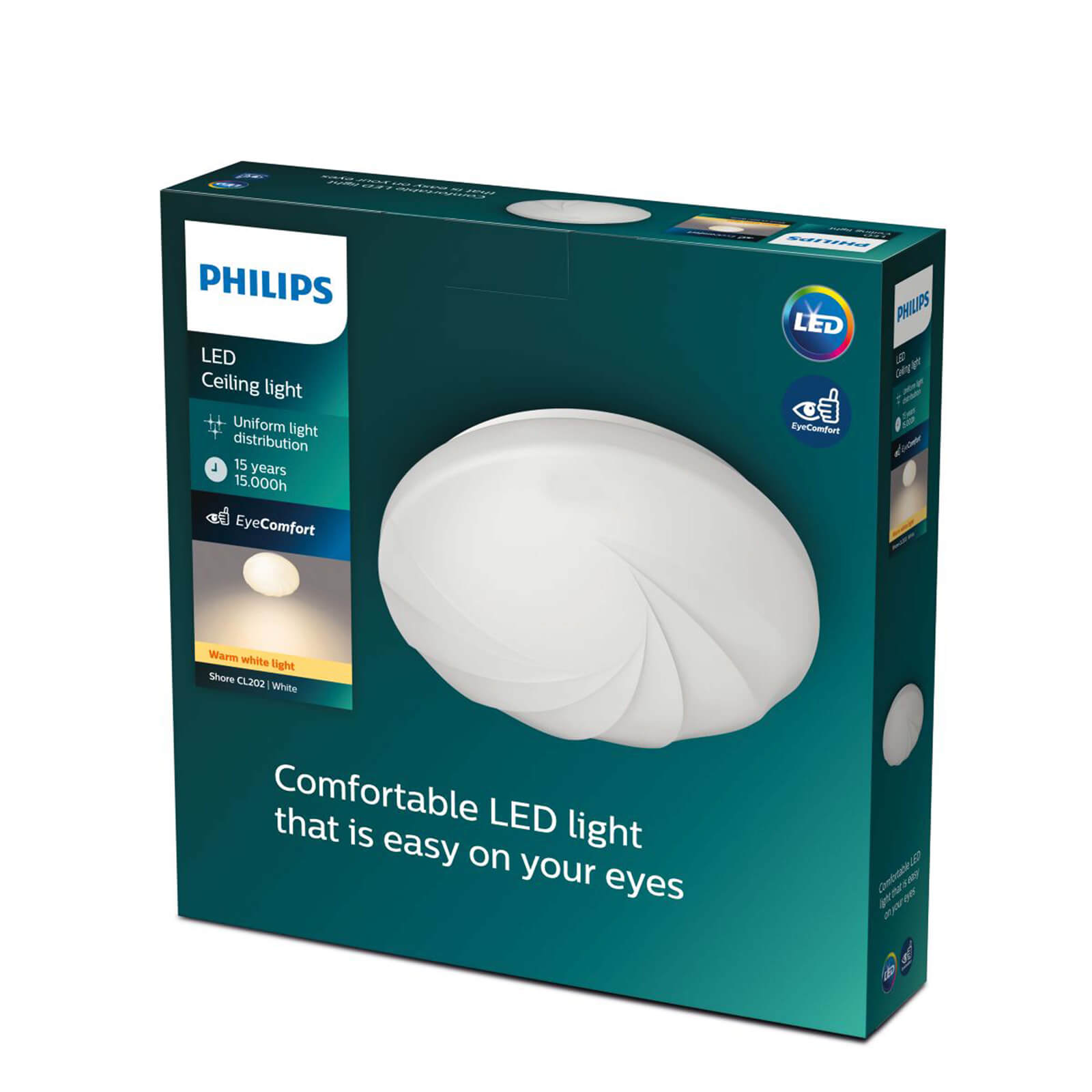 Philips Shore - plafondlamp - warm wit licht - wit - 32cm
