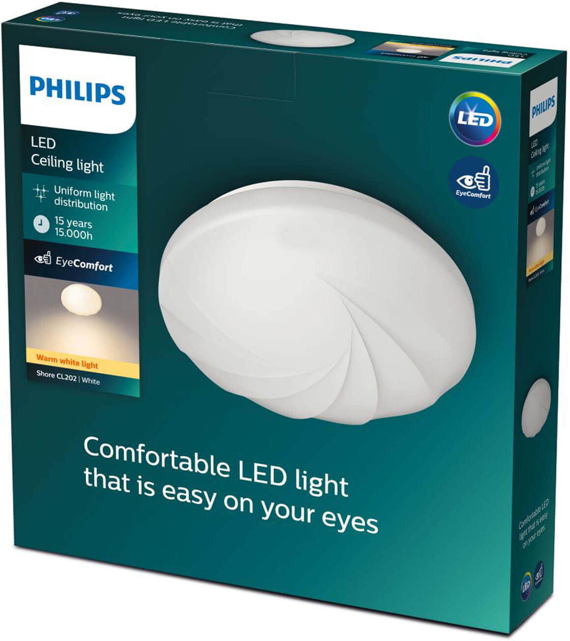 Philips Shore - plafondlamp - warm wit licht - wit - 32cm