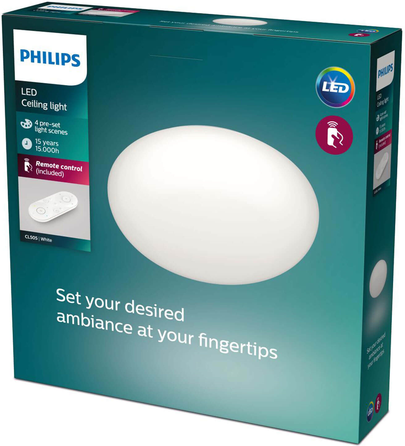 Philips Toba - plafondlamp - koel tot warm wit licht (incl. afstandsbediening)