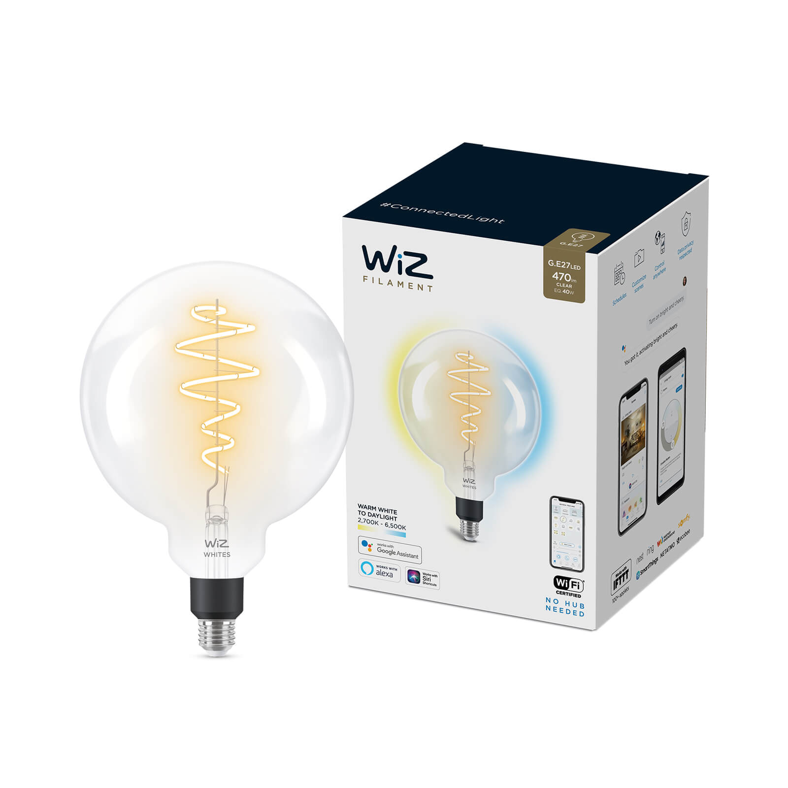 WiZ Filament globe - Wi-Fi - wittinten - G200/E27