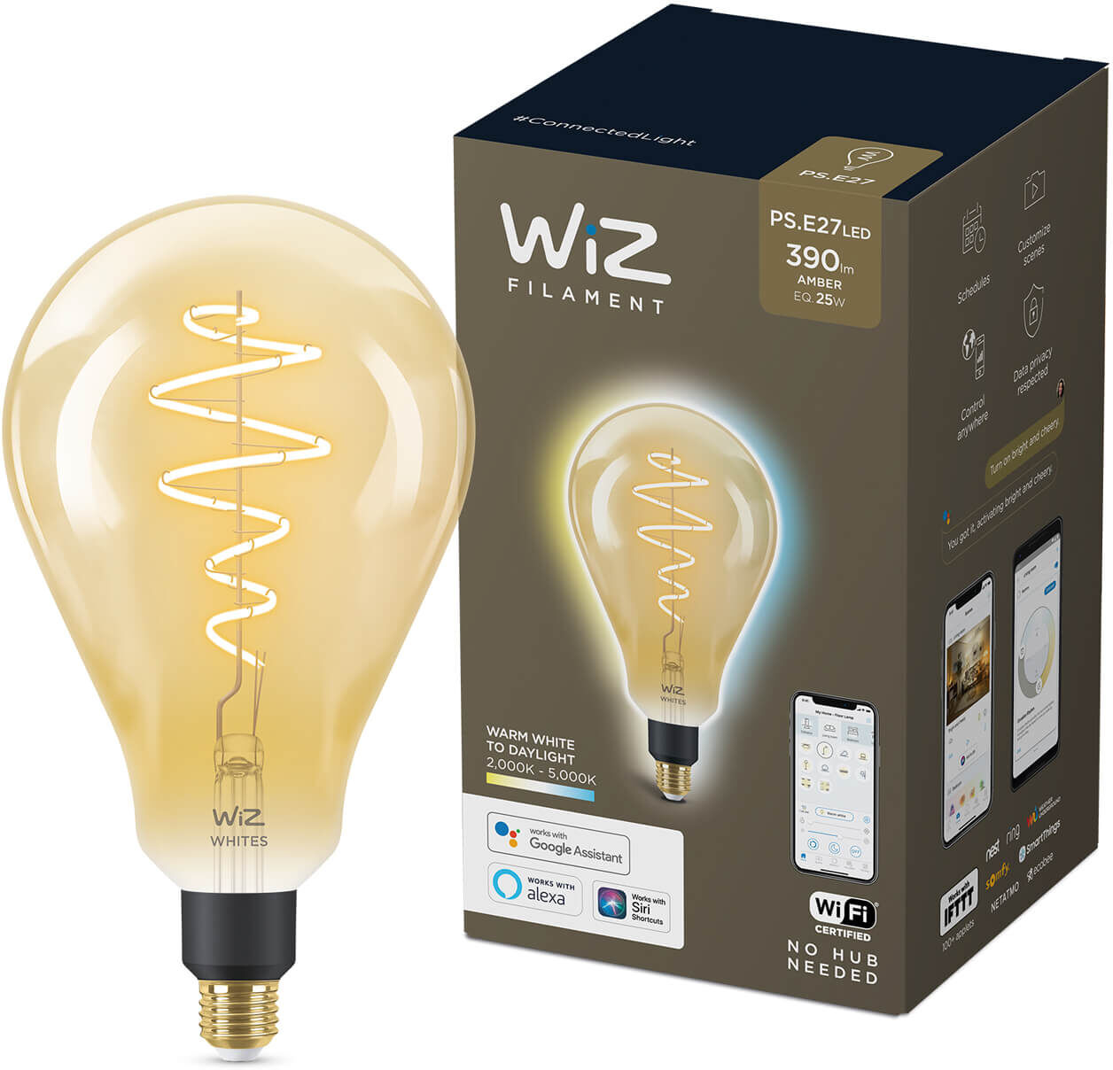 WiZ Filament XXL - Wi-Fi - wittinten - amber PS160/E27