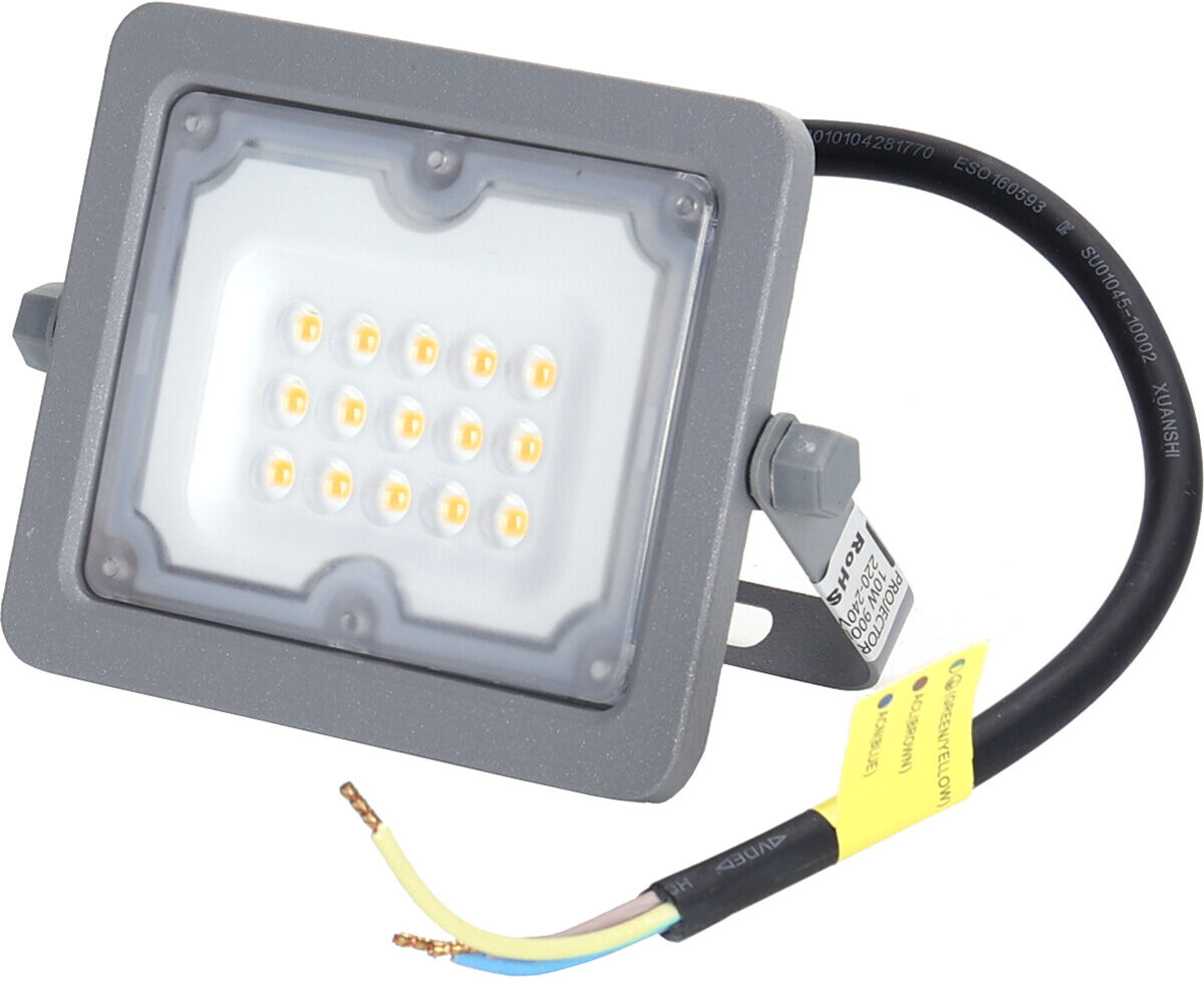 BES LED LED Bouwlamp - Aigi Zuino - 10 Watt - Natuurlijk Wit 4000K - Waterdicht IP65 - Kantelbaar - Mat Grijs - Aluminium