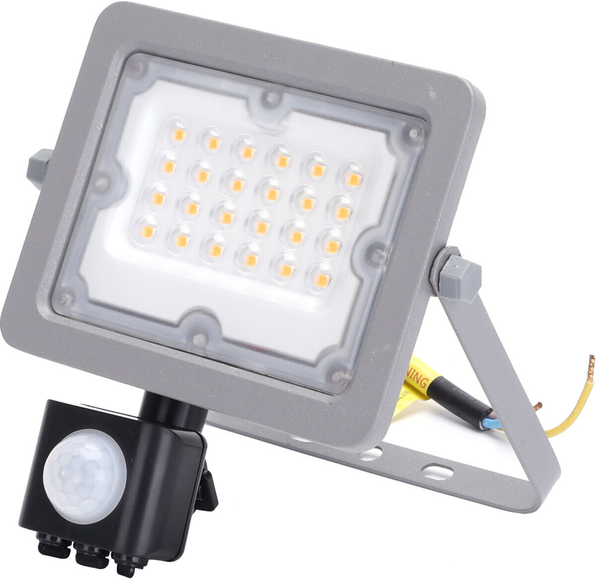 BES LED LED Bouwlamp met Sensor - Aigi Zuino - 20 Watt - Natuurlijk Wit 4000K - Waterdicht IP65 - Kantelbaar - Mat Grijs - Aluminium