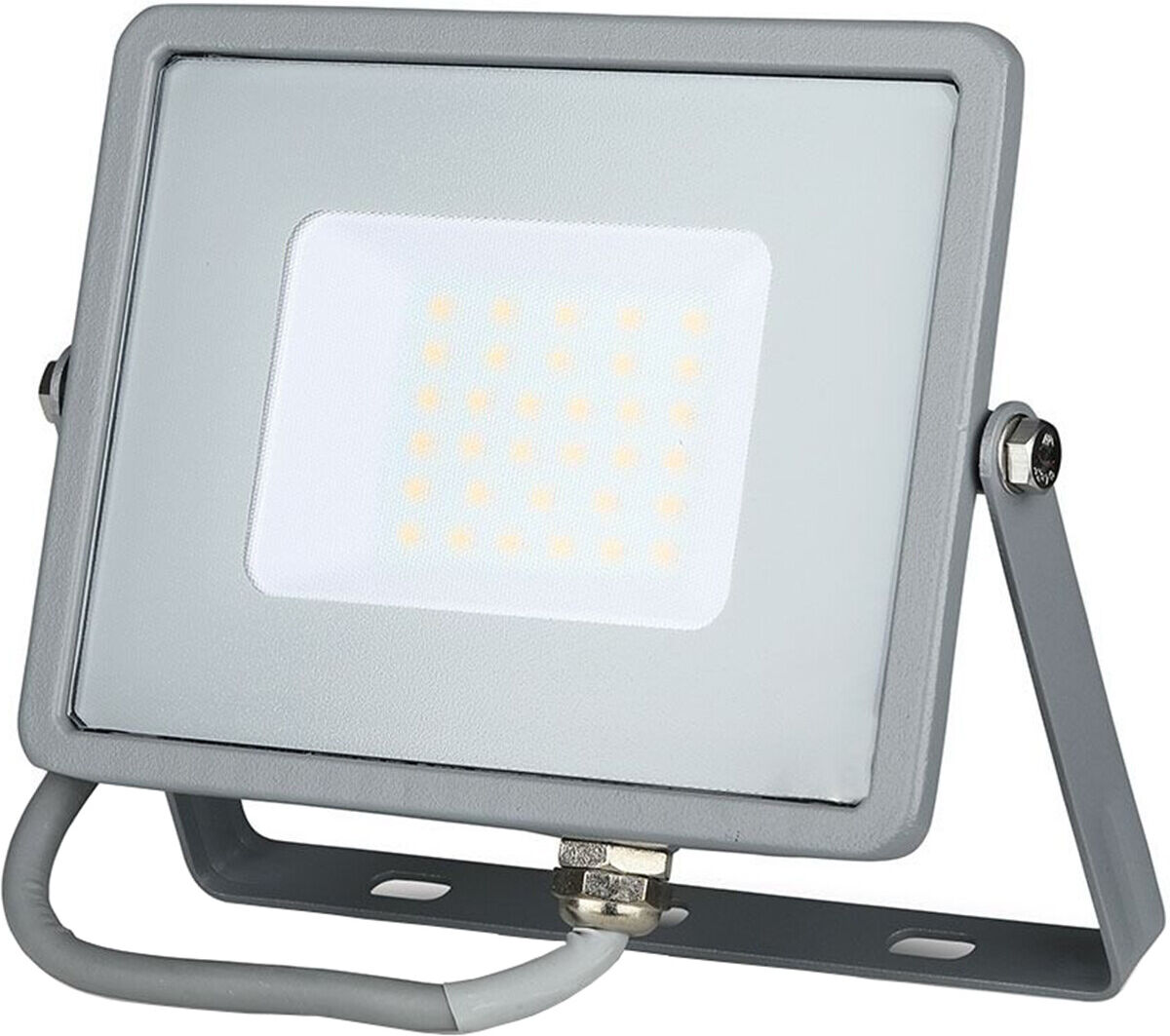 BES LED LED Bouwlamp 30 Watt - LED Schijnwerper - Viron Dana - Helder/Koud Wit 6400K - Mat Grijs - Aluminium - SAMSUNG LEDs