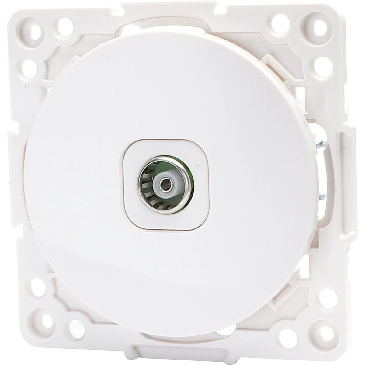 BES LED Televisie Contactdoos - Wandcontactdoos Coax - Aigi Jura - Inbouw - Rond - Kunststof - Wit