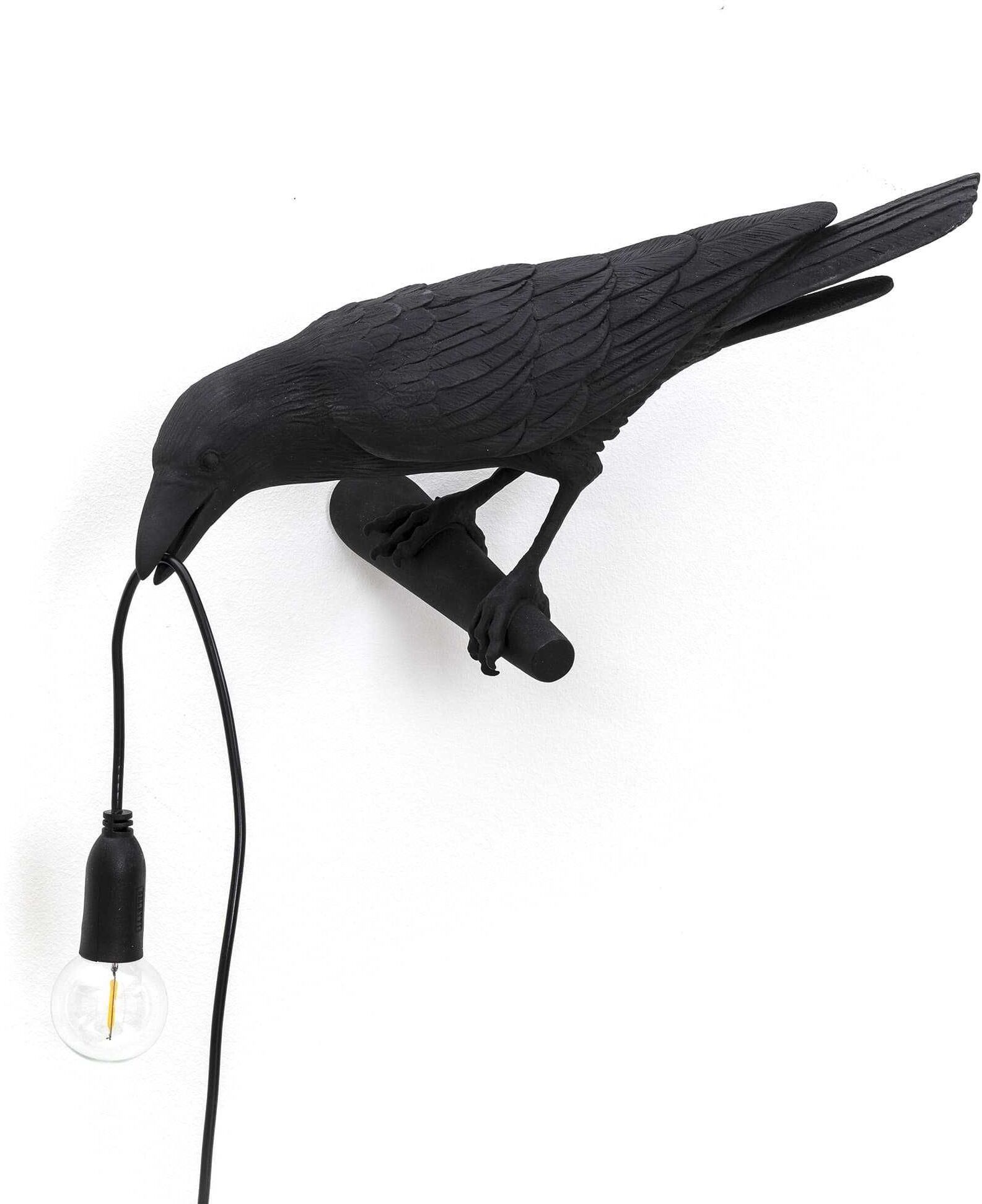 Seletti Bird Looking wandlamp links zwart