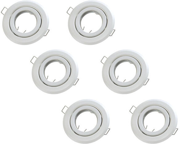 Groenovatie Inbouwspot, Rond, Kantelbaar, Mat Wit, 6-Pack