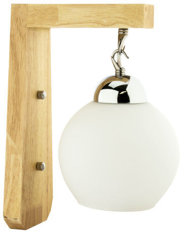 Groenovatie Vintage Wandlamp Hout Design Met Glazen Lampenkap