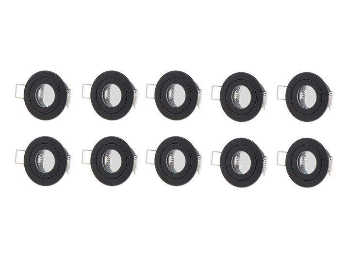 LEDline Inbouwspot, MR11 (35 mm), Rond, Aluminium, Waterdicht IP44, Mat Zwart, 10-Pack