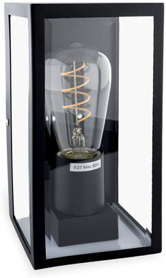 Groenovatie Wandlamp Glas, Modern Design, E27 Fitting, Spatdicht IP44, Zwart