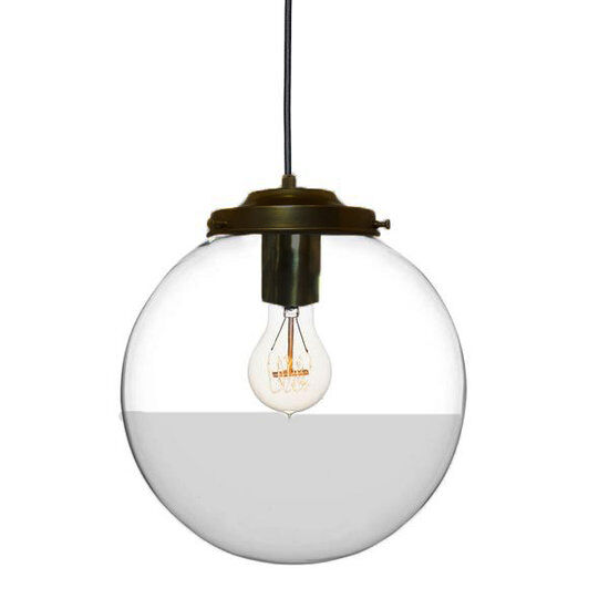 Groenovatie Metz Transparant/Smoke Glazen Design Hanglamp, ⌀30x32cm, Zwart