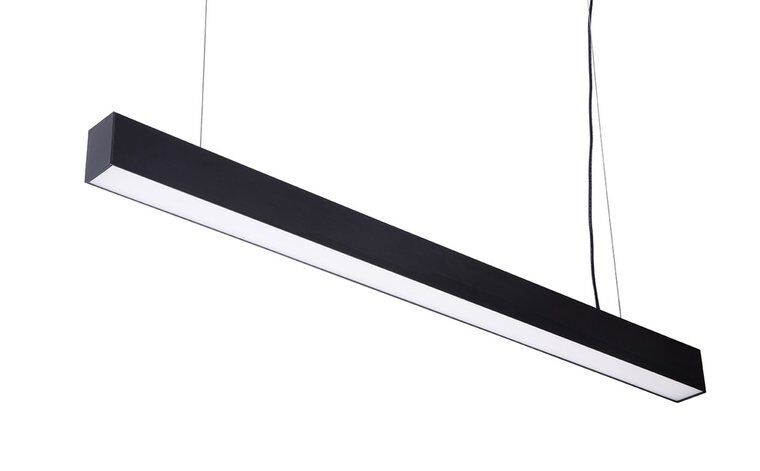 Groenovatie LED Linear Hangarmatuur Kantoorverlichting, 30W, 120cm, Mat Zwart, Warm Wit