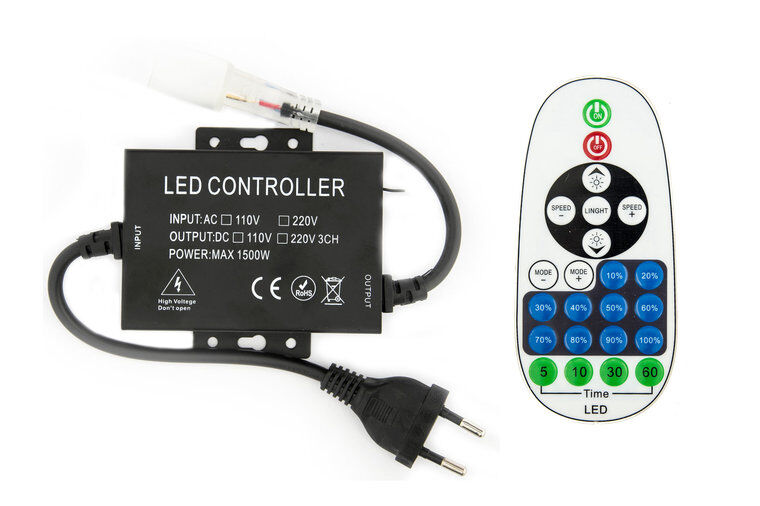 Groenovatie LED Neon Flex Enkelkleurig Controller Met Dimfunctie Aansluitstekker