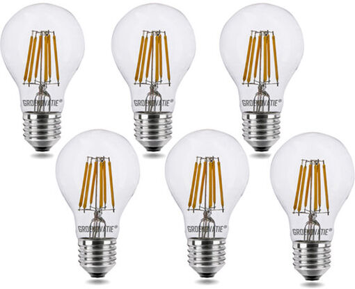 Groenovatie E27 LED Filament lamp 6W Warm Wit Dimbaar 6-Pack