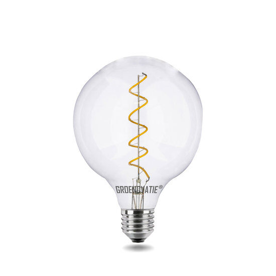 Groenovatie E27 LED Filament Globelamp 4W Spiral Extra Warm Wit Dimbaar