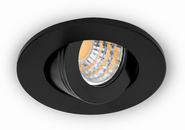 Groenovatie Inbouwspot LED 3W, Rond, Kantelbaar, Aluminium, Dimbaar, Zwart