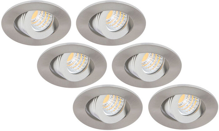 Groenovatie Inbouwspot LED 3W, Rond, Kantelbaar, Aluminium, Dimbaar, 6-Pack