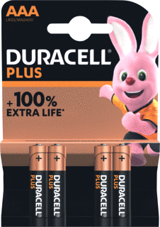 Duracell Plus Power AAA Batterij, LR03, Niet Oplaadbaar, 4 Stuks