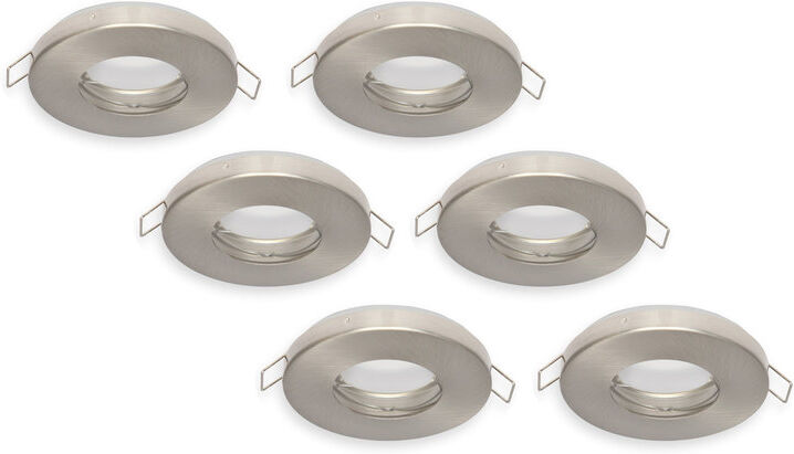 LEDline Inbouwspot, Rond, Waterdicht IP44, Satijn, 6-Pack