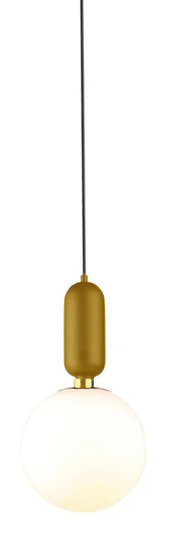 Groenovatie Vintage Hanglamp Deluxe, E27 Fitting, Melkglas, Goud