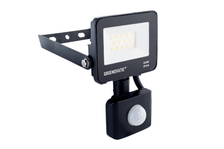 Groenovatie LED Breedstraler 20W Waterdicht IP54 Neutraal Wit, Sensor