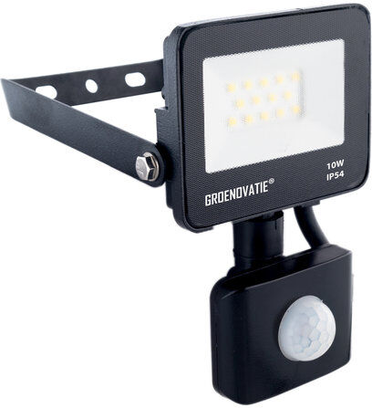 Groenovatie LED Breedstraler 10W Waterdicht IP54 Neutraal Wit, Sensor