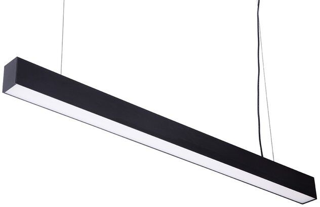 Groenovatie LED Linear Hangarmatuur Kantoorverlichting, 30W, 120cm, Mat Zwart, Warm Wit