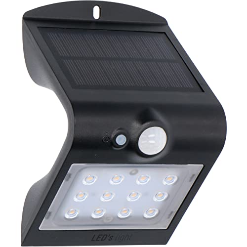 Proventa ® LED zonne-buitenlamp met bewegingsmelder zwart 1,5 W IP65 warm wit