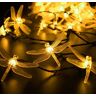 EONANT Dragonfly lichtslingers,  20FT / 6M 30 LED solar lichtslingers, met 2 lichtpatronen, geschikt voor buiten, tuin, kerstversiering (Warm wit)