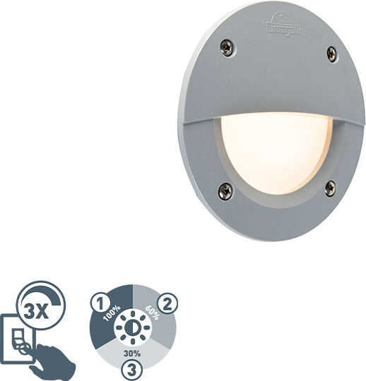 QAZQA Moderne buitenwandspot grijs incl. LED IP65 - Leti