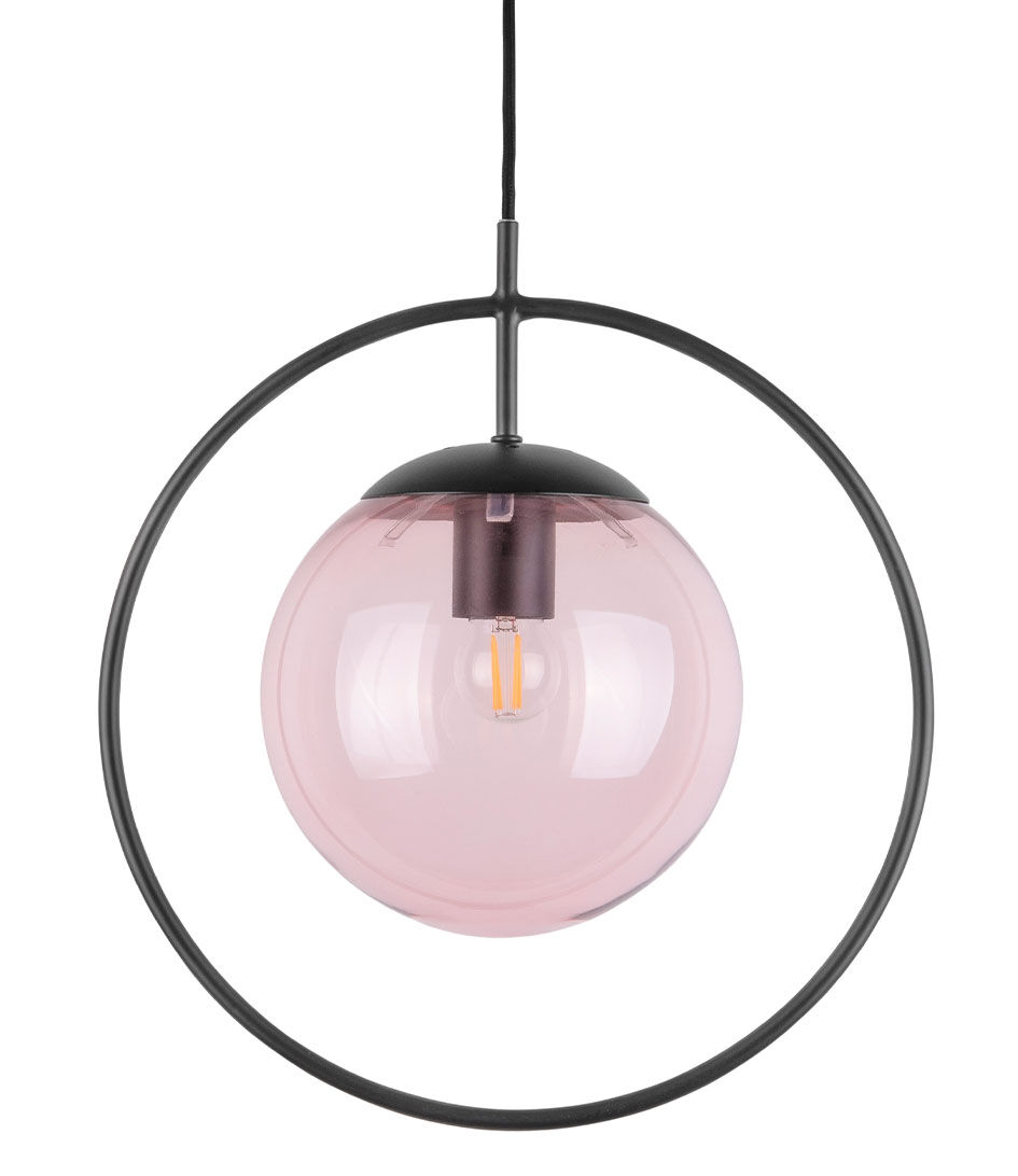 Leitmotiv Hanglampen Pendant lamp Round Framed Roze