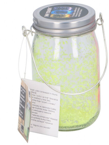 Arti Casa glow in the dark pot 8x14 cm glas geel - Geel