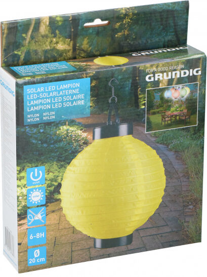 Grundig lampion solar ledverlichting Ø20 geel - Geel