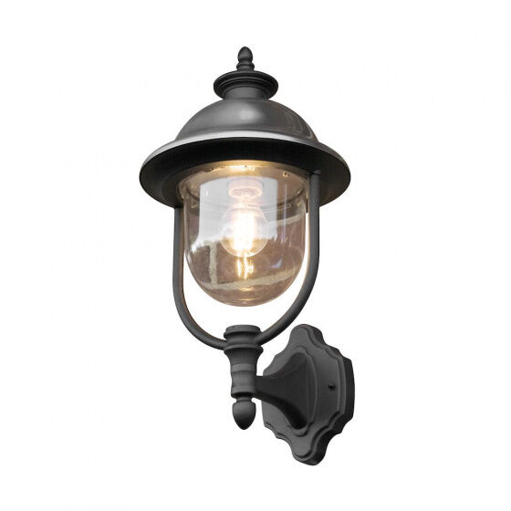 Konstsmide wandlamp Parma Up 75W 230V aluminium 48 cm grijs/zwart - Grijs,Zwart