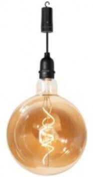 Luxform lamp IP44 Bulb 27,5 cm glas zwart/transparant - Zwart,Transparant