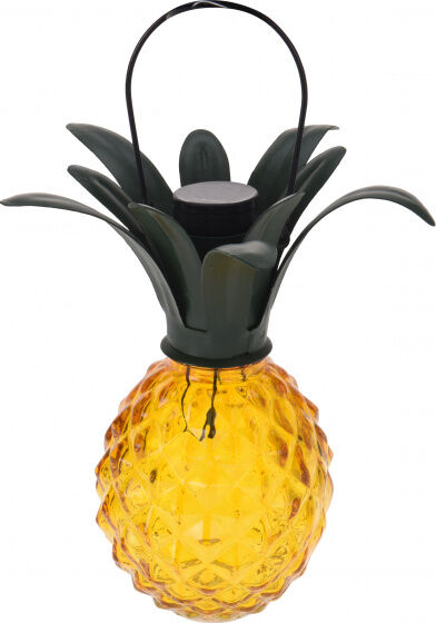 Pro Garden Solar solarlamp Ananas 16 x 13 cm glas geel/groen - Geel,Groen