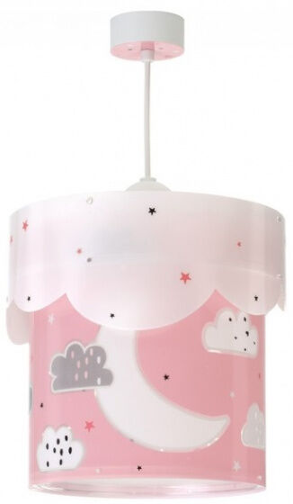 Starbright hanglamp Maan junior 65 x 33 cm wit/roze - Wit,Roze