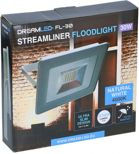 DreamLed schijnwerper Streamliner 21,5 cm staal 30W grijs - Grijs