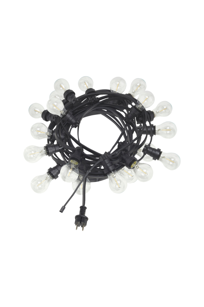 Lyslenke Bright light string med klare lyskilder, 12 m Svart