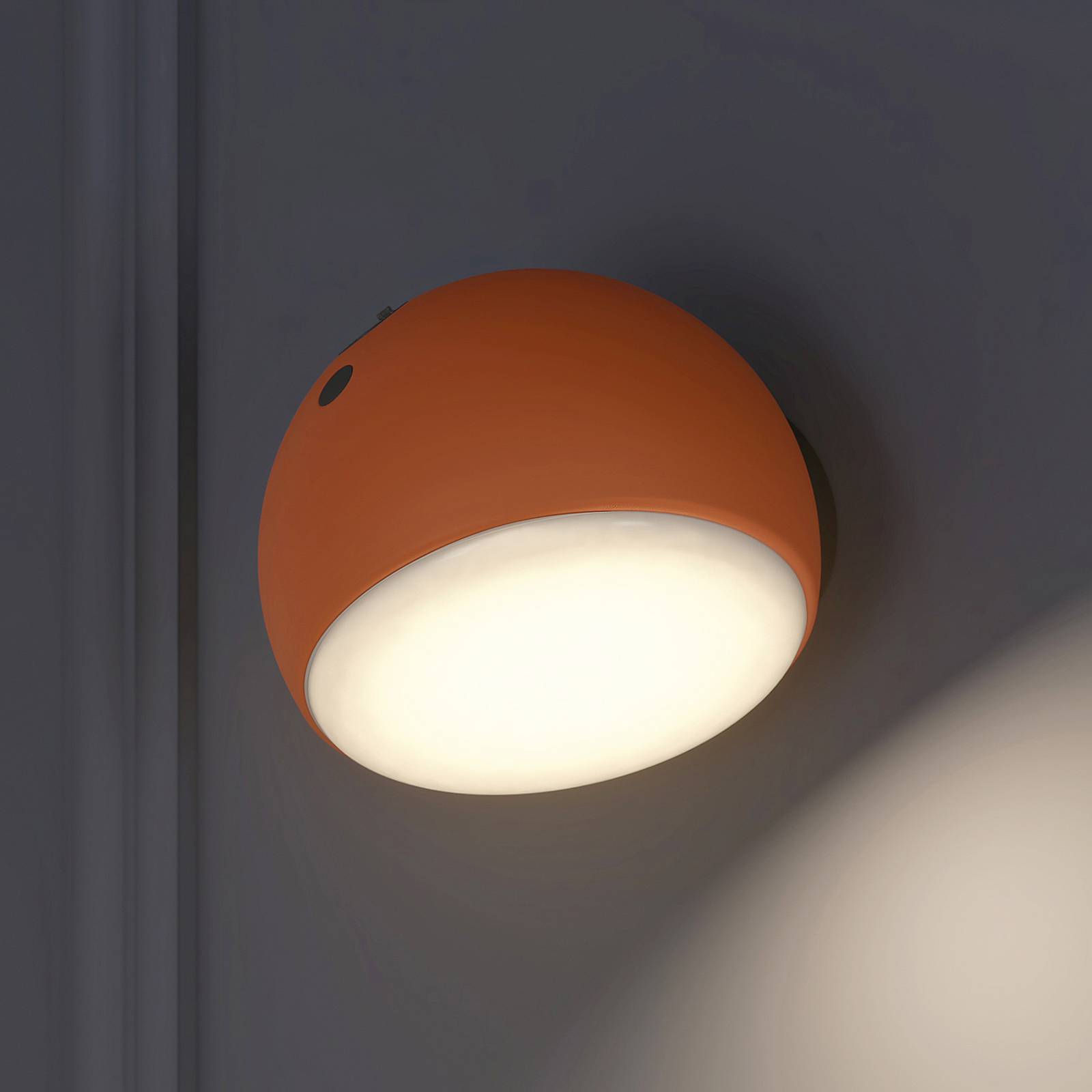 Arcchio Davir LED-vegglampe bærbar batteri oransje